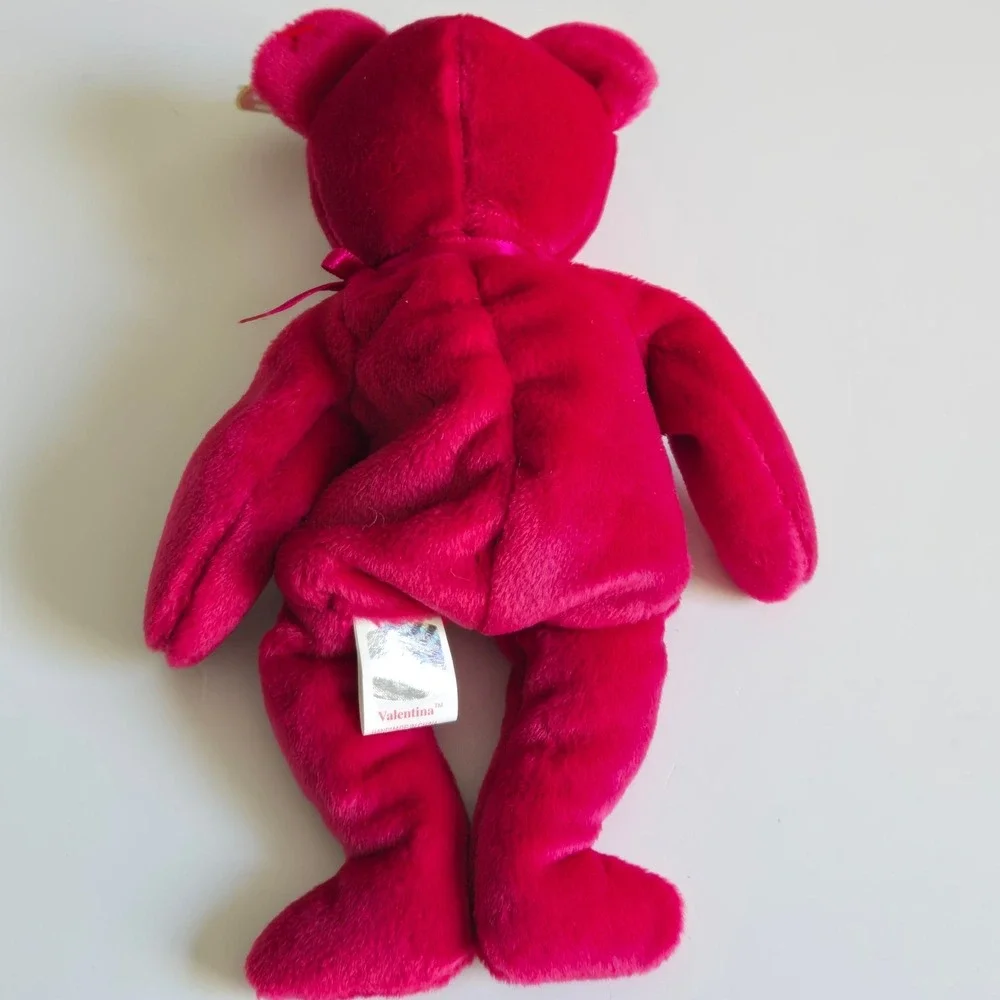 TY Beanie Babies Valentina Bear‎ 1999 White Heart Plush Valentine 1998 Hang Tag